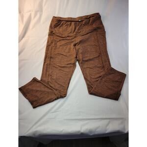 AL1VE Women's XL Extra Large w/Pockets Ankle Yoga Pants Brown 25" Inseam